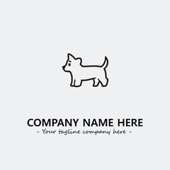 Dog illustration black and white for logo company vector image
