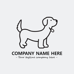 Dog illustration black and white for logo company vector image
