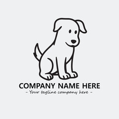 Dog illustration black and white for logo company vector image
