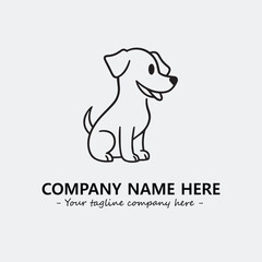 Dog illustration black and white for logo company vector image
