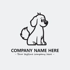 Dog illustration black and white for logo company vector image
