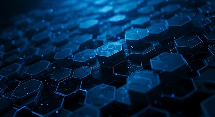 Obraz premium Digital Hexagon Bloom AI Generated