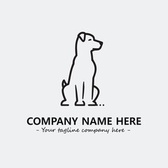 Dog illustration black and white for logo company vector image
