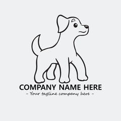 Dog illustration black and white for logo company vector image

