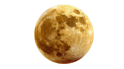 Golden Full Moon: A mesmerizing view of a full moon, bathed in a warm, golden light. Its surface is textured with craters and shadows, creating a captivating celestial scene. 
