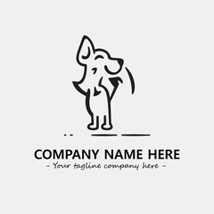 Dog illustration black and white for logo company vector image
