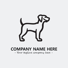 Dog illustration black and white for logo company vector image
