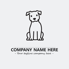 Dog illustration black and white for logo company vector image
