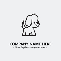 Obraz premium Dog illustration black and white for logo company vector image 
