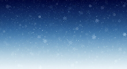 Naklejka premium Serene Winter's Night: Falling Snow Digital Art AI Generated