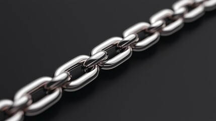 Fototapeta premium A shiny silver chain necklace.