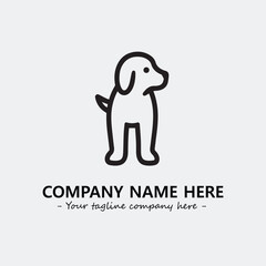 Obraz premium Dog illustration black and white for logo company vector image 