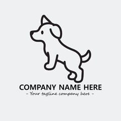 Dog illustration black and white for logo company vector image
