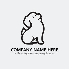 Dog illustration black and white for logo company vector image
