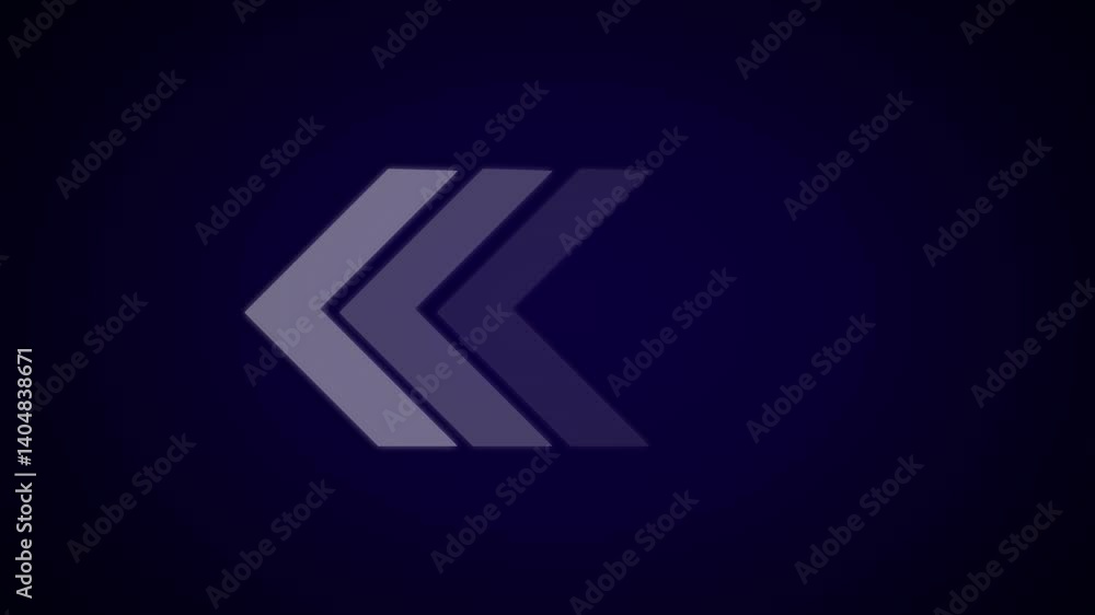 Poster animated chevron arrows on dark blue background seamless loop video