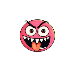Obraz premium Pink Zany Face Emoji with Tongue Out