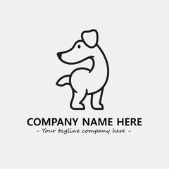 Dog illustration black and white for logo company vector image
