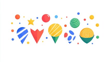 Vibrant Abstract Illustration of Colorful Shapes and Patterns for Creative Projects