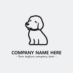Dog illustration black and white for logo company vector image
