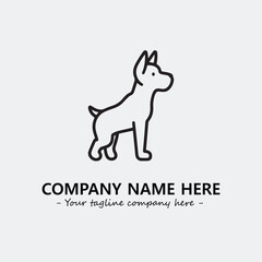 Dog illustration black and white for logo company vector image
