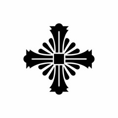 creative details Sunrise Cross Icon Vector Illustration