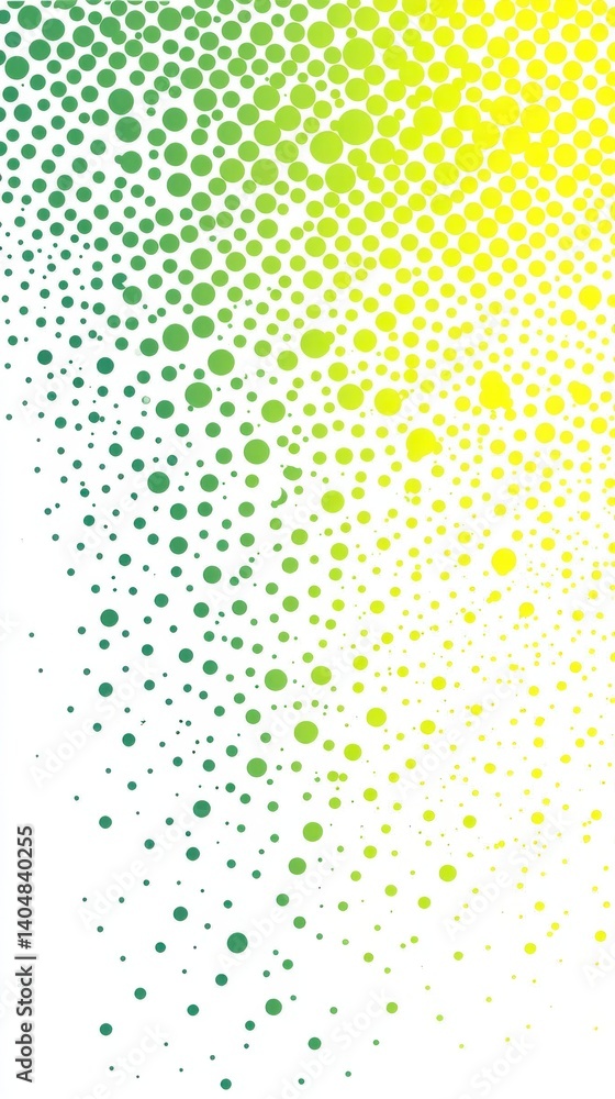 Poster A Playful Halftone Pattern with Neon Yellow Fading into Green Dots on a White Background
