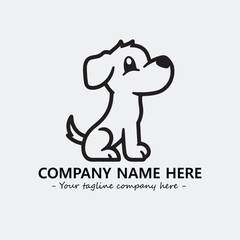 Dog illustration black and white for logo company vector image
