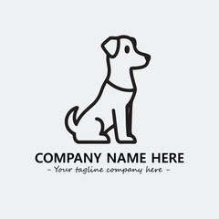 Dog illustration black and white for logo company vector image
