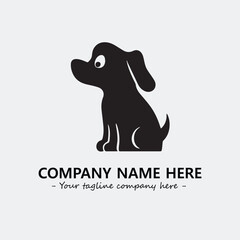 Obraz premium Dog illustration black and white for logo company vector image 