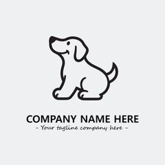Dog illustration black and white for logo company vector image
