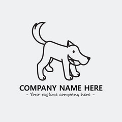 Dog illustration black and white for logo company vector image
