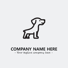 Dog illustration black and white for logo company vector image
