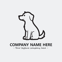 Dog illustration black and white for logo company vector image
