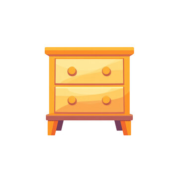 recommend clip art: Cute Cartoon Two-Drawer Wooden Chest of Drawers