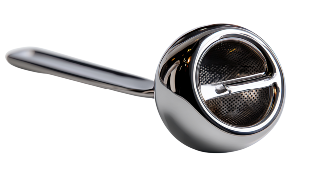 Stainless Steel Tea Infuser:  A stylish and practical stainless steel tea infuser with a round ball design and a fine mesh filter.  It features a handle for easy grip.