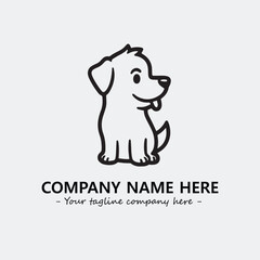 Dog illustration black and white for logo company vector image
