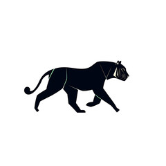 Fototapeta premium walking tiger silhouette bold lines 
