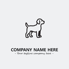 Dog illustration black and white for logo company vector image
