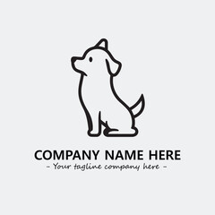 Dog illustration black and white for logo company vector image

