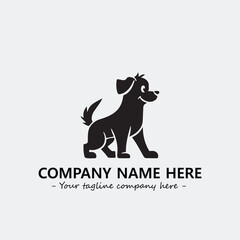 Dog illustration black and white for logo company vector image
