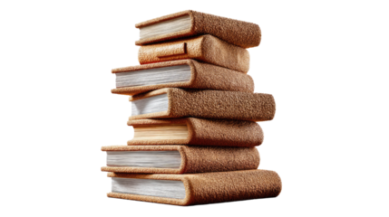 Stacked Tales: A captivating stack of aged books with intricate covers, offering a glimpse into worlds untold, against a backdrop of soft illumination.