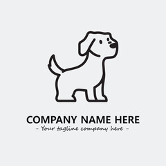 Dog illustration black and white for logo company vector image
