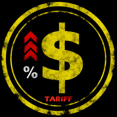 Import tariff sign or stamp. vector illustration