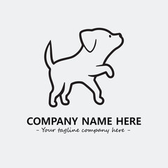 Dog illustration black and white for logo company vector image
