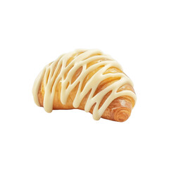 Delicious White Chocolate Drizzled Croissant Pastry