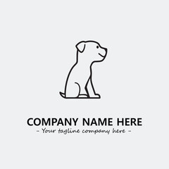 Dog illustration black and white for logo company vector image
