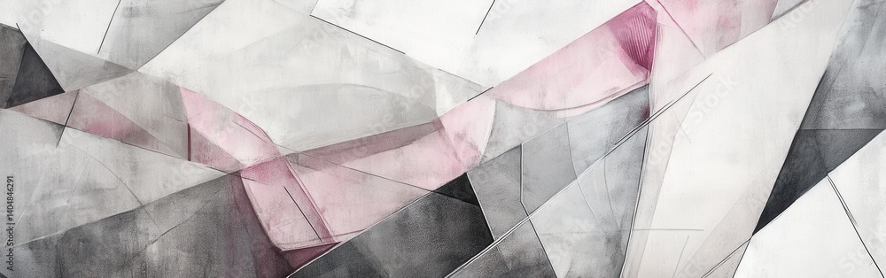 Aufkleber abstract muted gray and pink pencil strokes intersecting shapes and textured surface