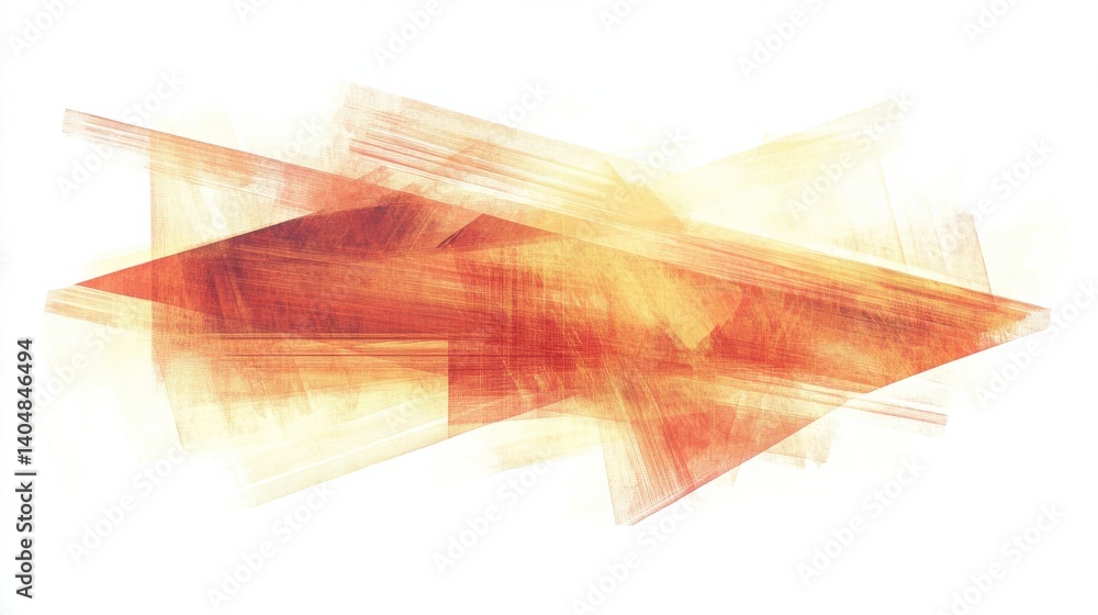 Aufkleber Abstract pencil strokes composition featuring faded red hues and overlapping geometric shapes on white background