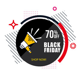 Obraz premium Black Friday Sales Promotion, stickers, clip art images, social media share, poster188.ai