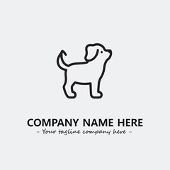 Dog illustration black and white for logo company vector image

